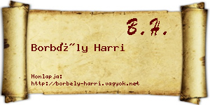 Borbély Harri névjegykártya